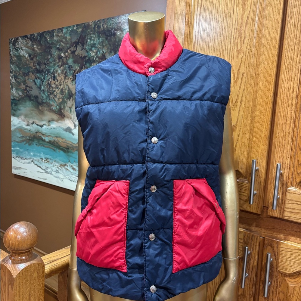 PIONEER Men's Blue and Red Puffer Vest
